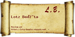 Lotz Beáta névjegykártya